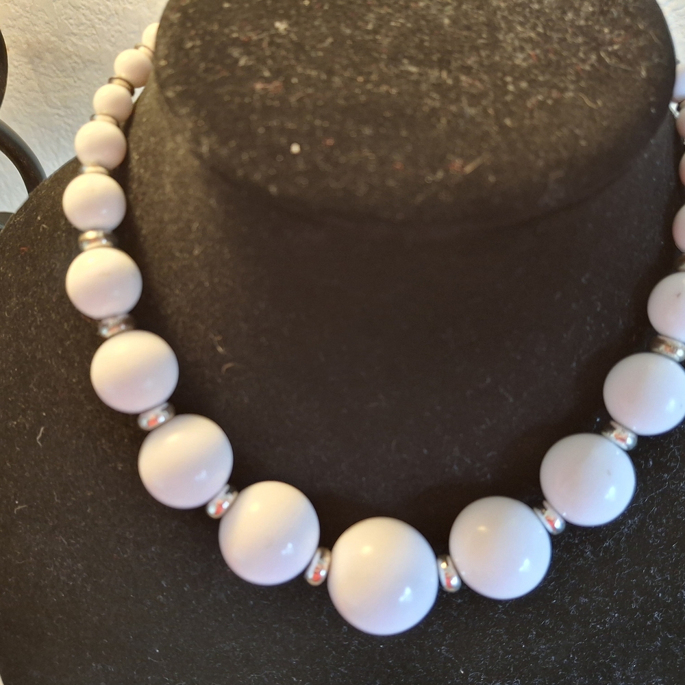 Elegant White Beaded Necklace